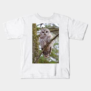 Who, Who, Who cooks for you? Barred Owl Kids T-Shirt